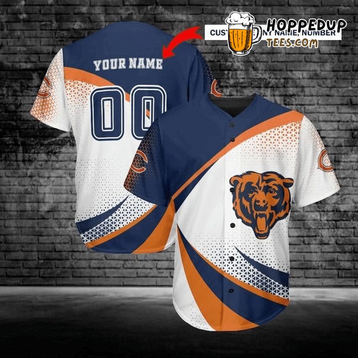 NFL Chicago Bears Custom Name Number Curve Style Baseball Jersey Unisex Shirt