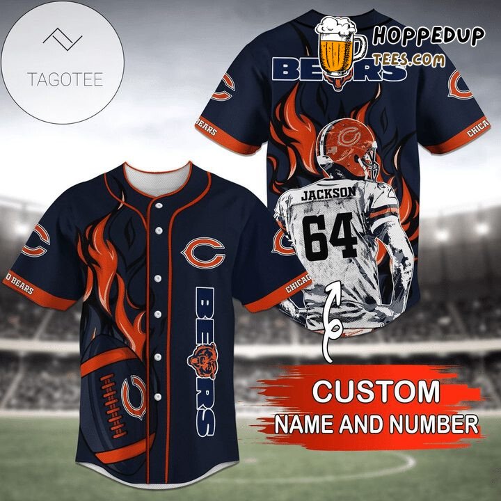 NFL Chicago Bears Custom Name Number Limited Edition Baseball Jersey Unisex Shirt