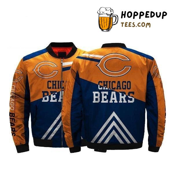 NFL Chicago Bears Orange Blue White Arrow Bomber Jacket