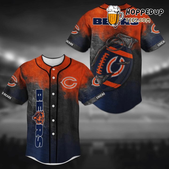 NFL Chicago Bears Orange Grey Ball Baseball Jersey Unisex Shirt