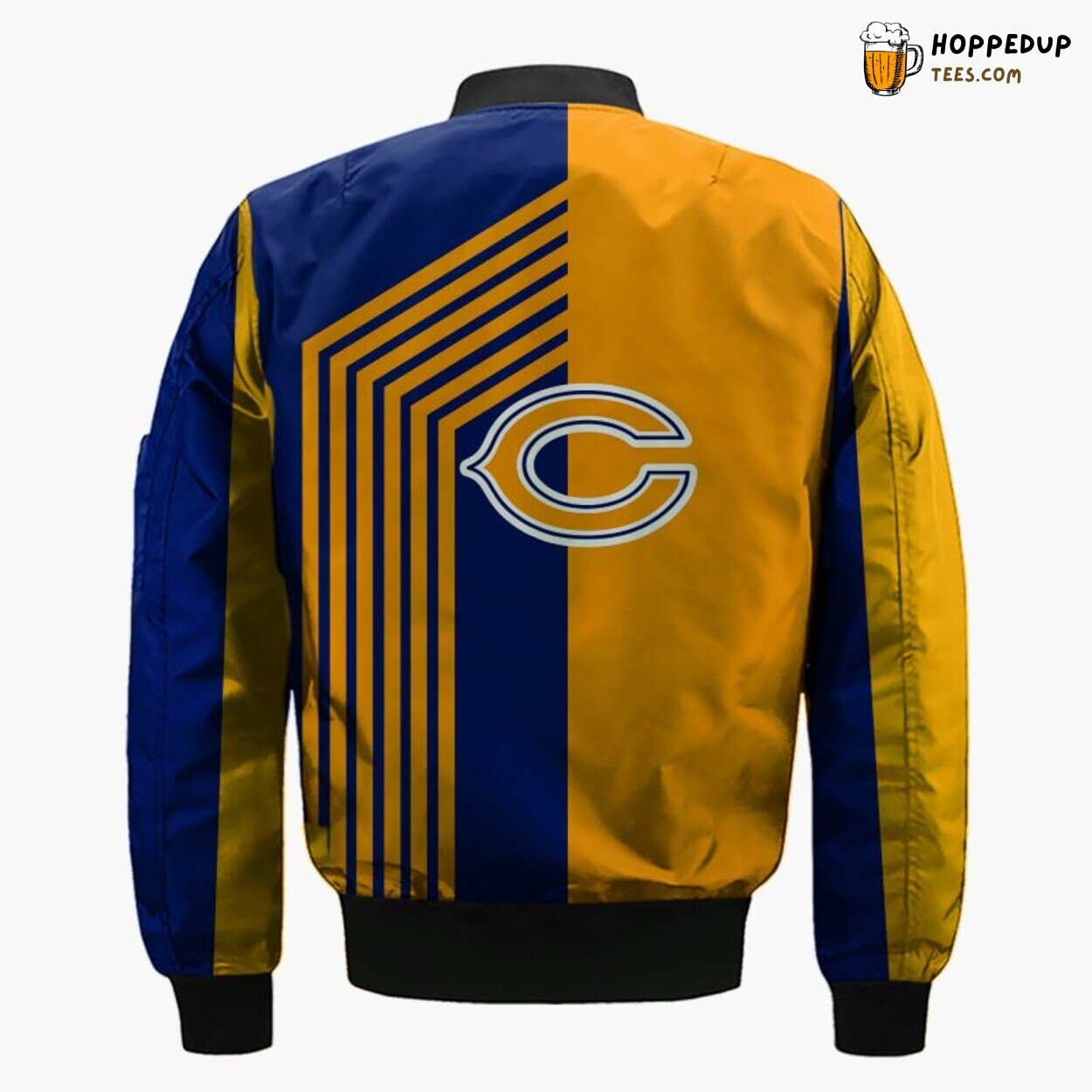 NFL Chicago Bears Skull Orange Blue Bomber Jacket Finish