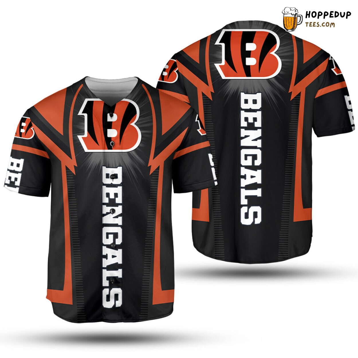 NFL Cincinnati Bengals Black Orange Baseball Jersey Unisex Shirt