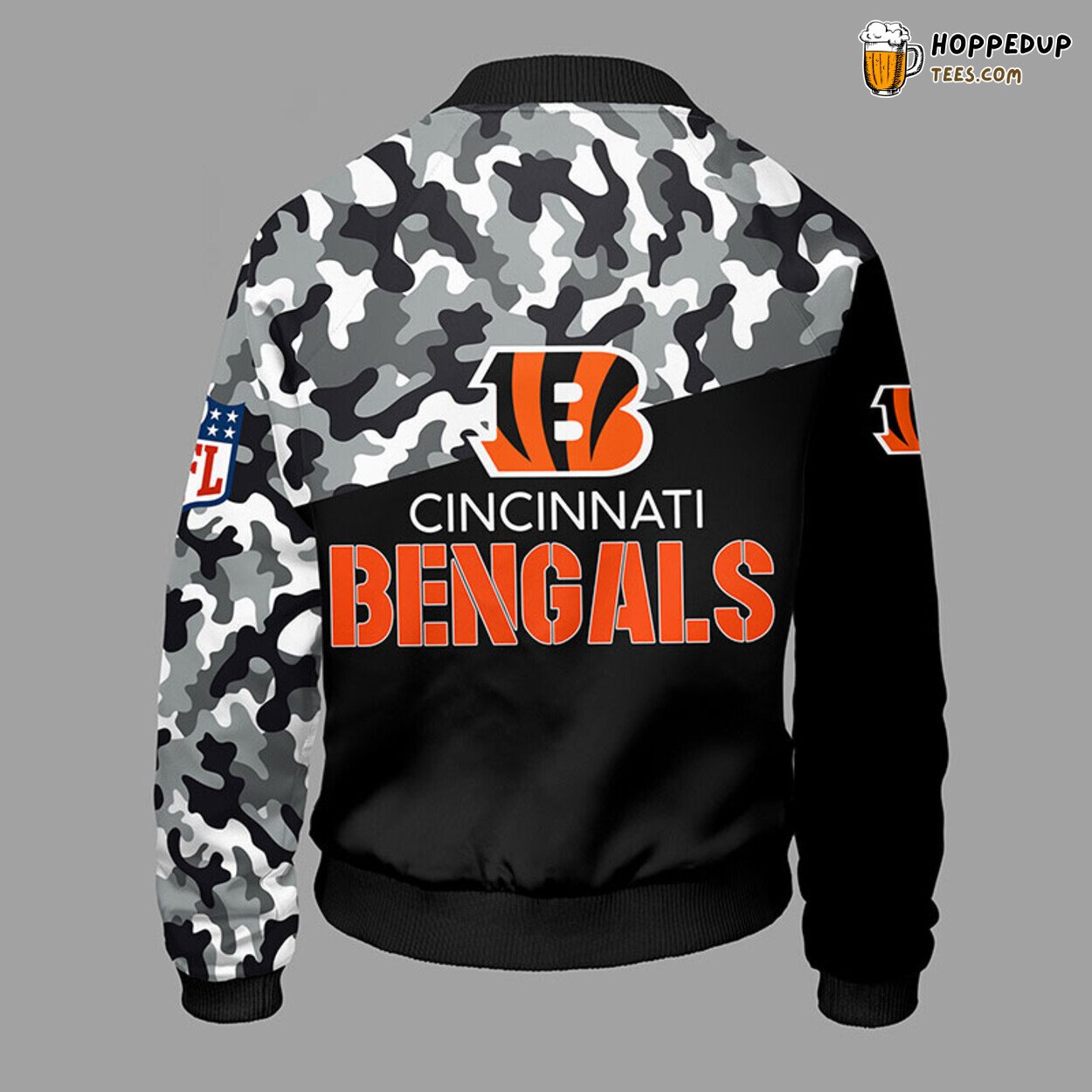 NFL Cincinnati Bengals Camouflage Black Bomber Jacket Unique