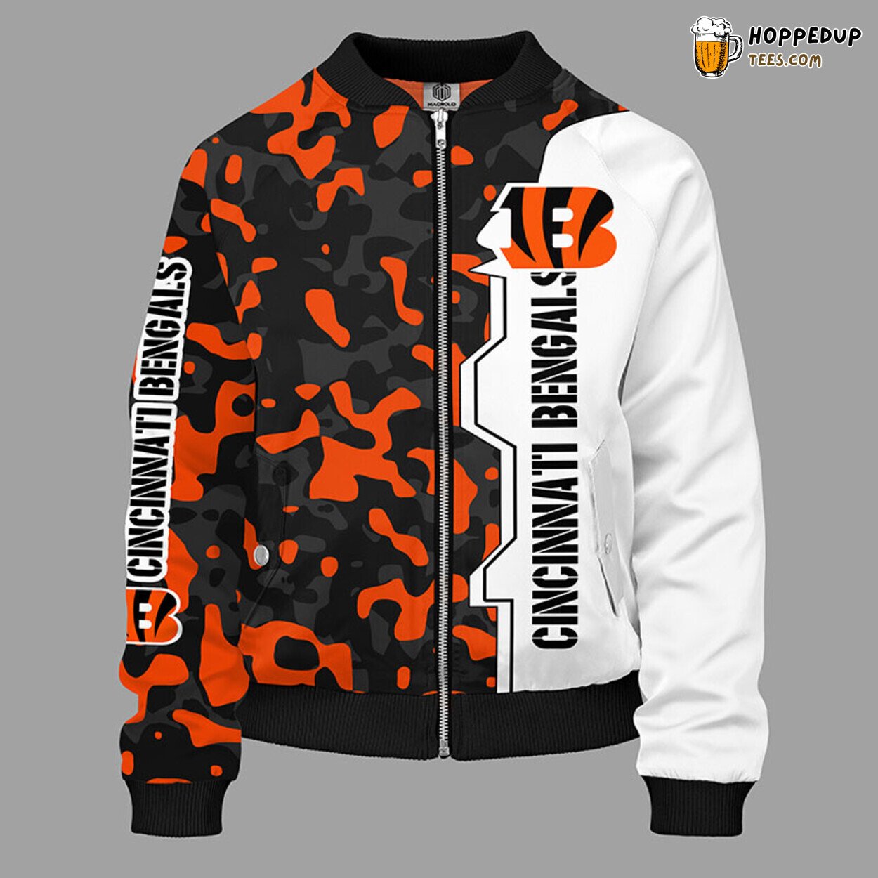 NFL Cincinnati Bengals Camouflage Orange Bomber Jacket Trend