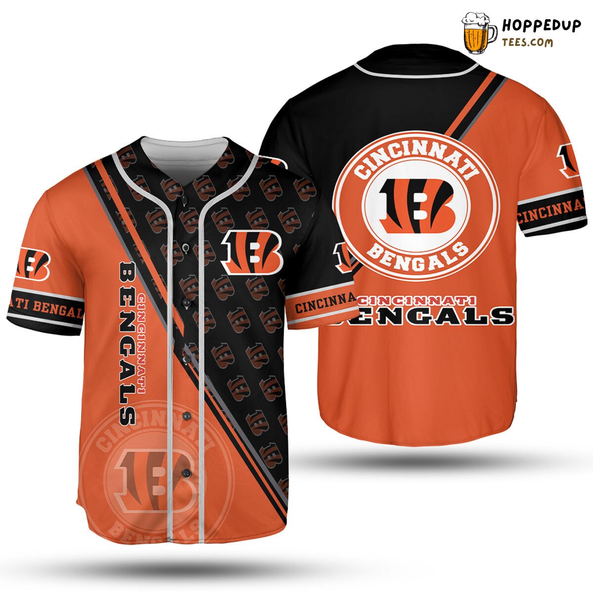 NFL Cincinnati Bengals Orange Black Baseball Jersey Unisex Shirt