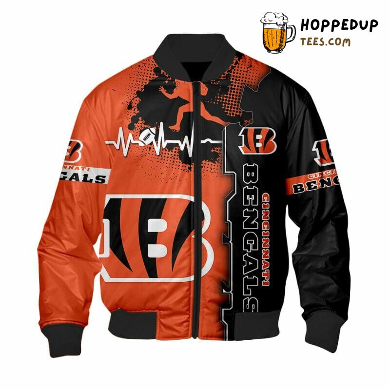 NFL Cincinnati Bengals Orange Black Game Day Bomber Jacket Elite