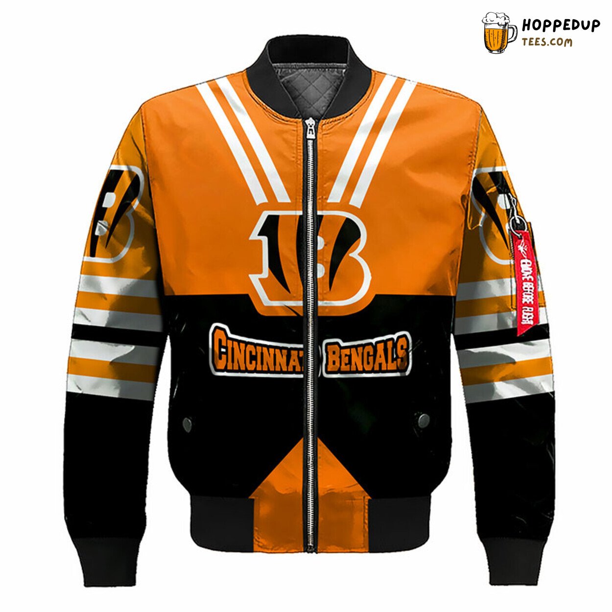NFL Cincinnati Bengals Orange Black Unisex Bomber Jacket Style