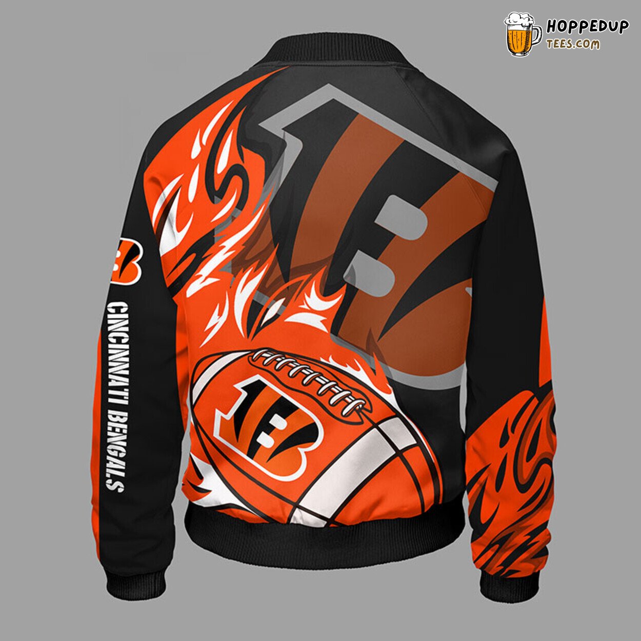 NFL Cincinnati Bengals Orange Distinct Bomber Jacket Pattern