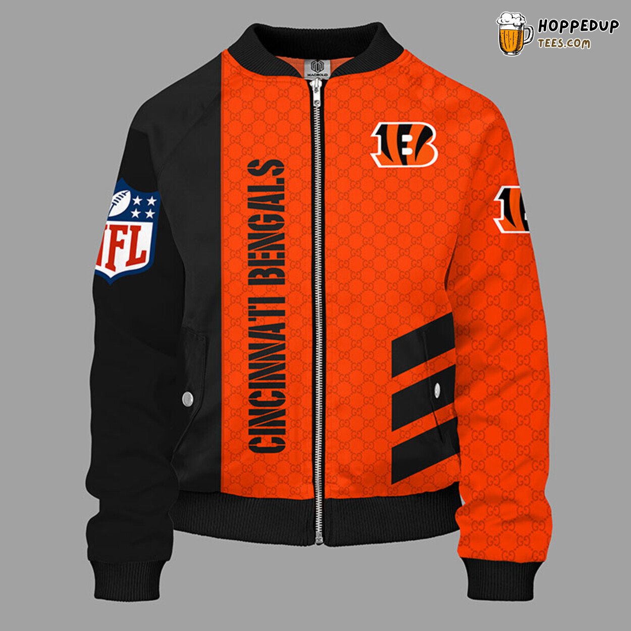 NFL Cincinnati Bengals Orange Unisex Bomber Jacket Distinct