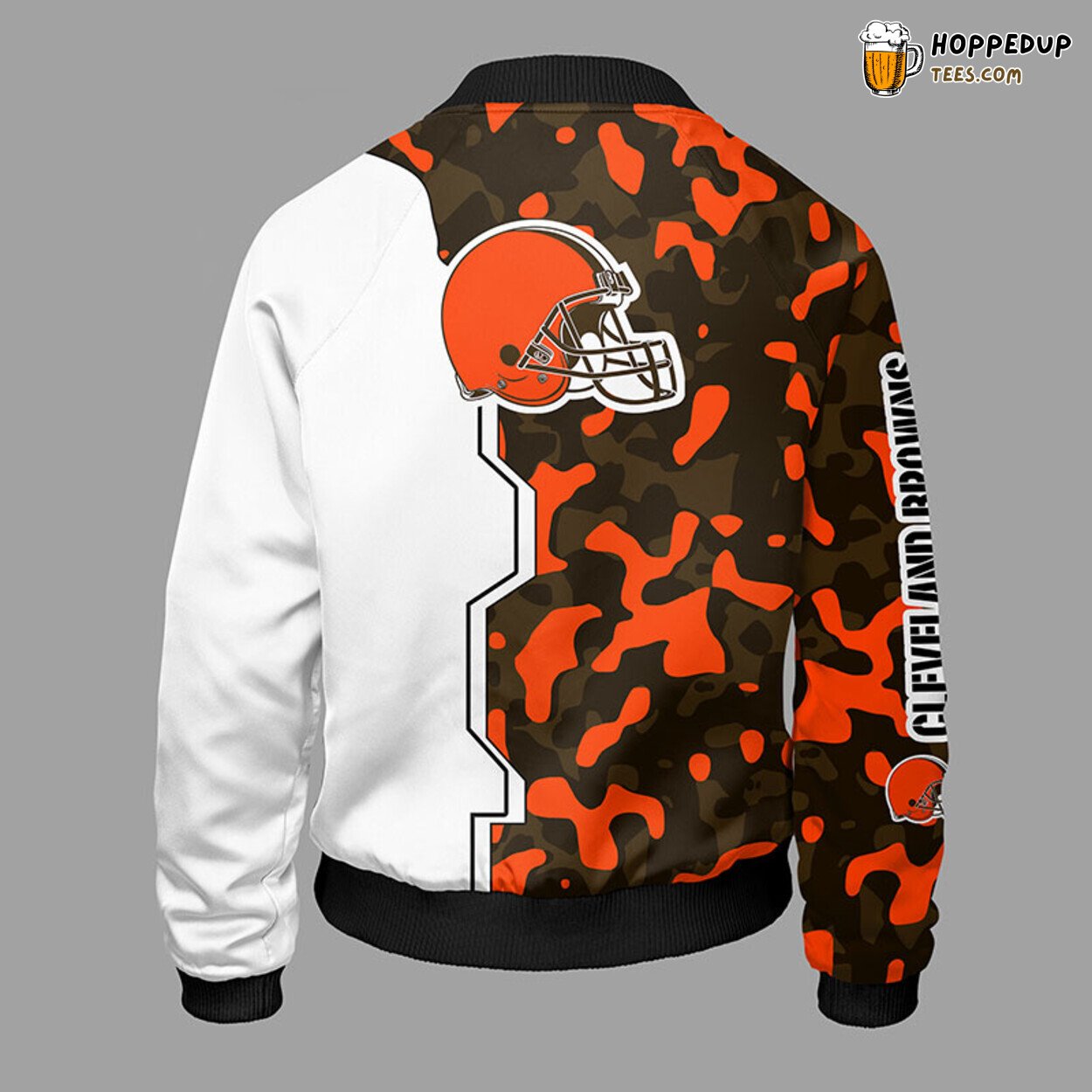 NFL Cleveland Browns Camouflage Orange Bomber Jacket Distinct