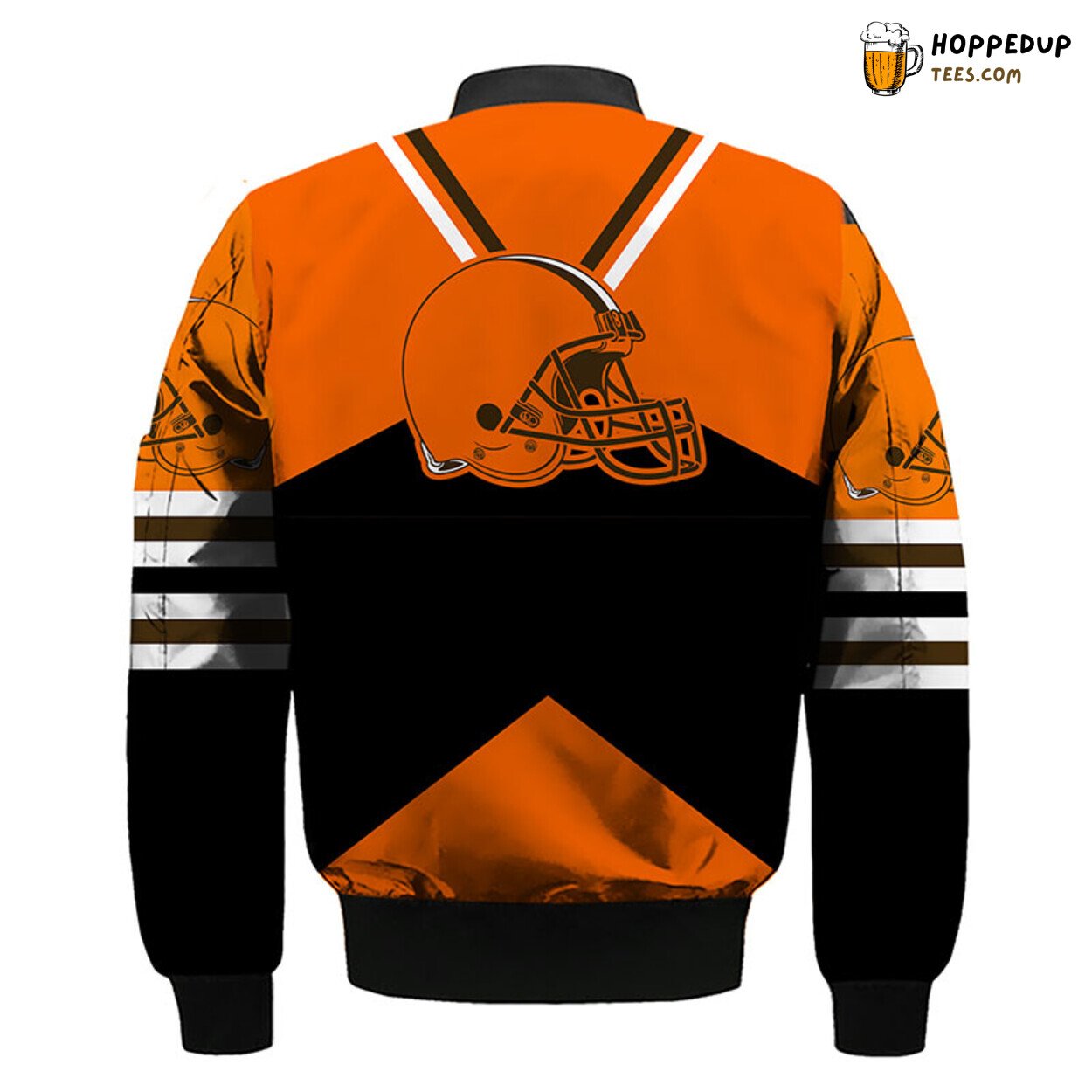 NFL Cleveland Browns Orange Brown Distinct Bomber Jacket Look