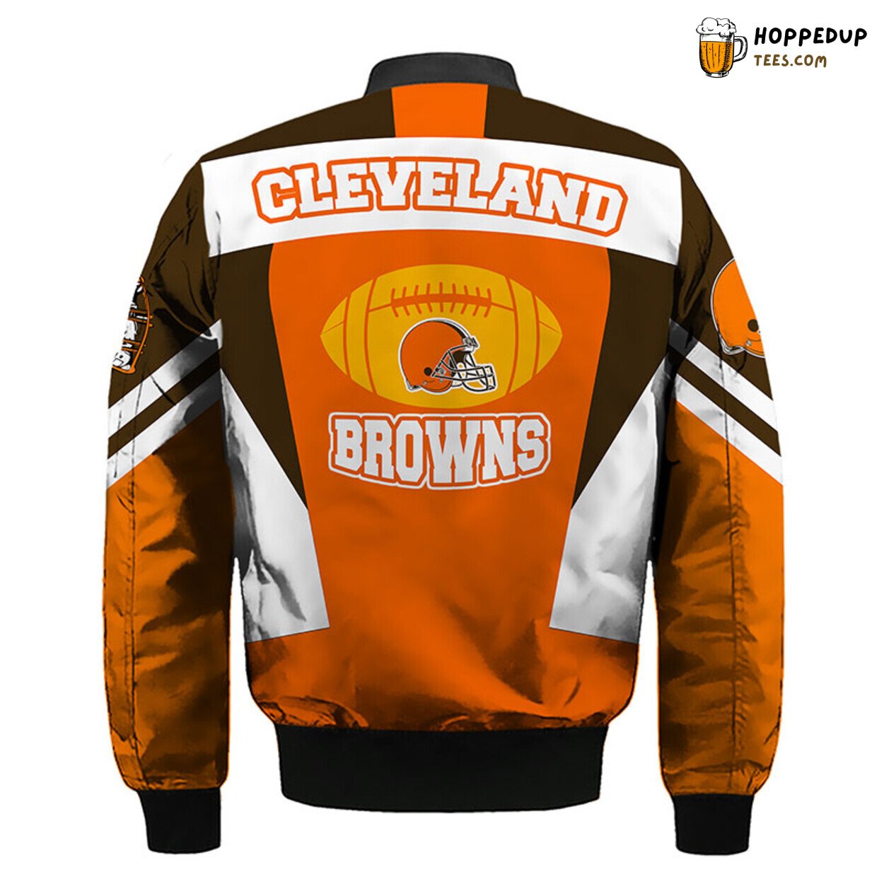NFL Cleveland Browns Skull Orange Distinct Bomber Jacket Finish