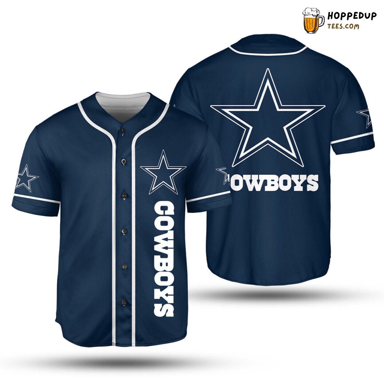 NFL Dallas Cowboys Basic Dark Blue Baseball Jersey Unisex Shirt