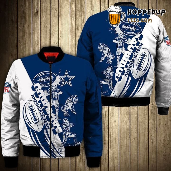 NFL Dallas Cowboys Cartoon Athlete Ball Star Bomber Jacket