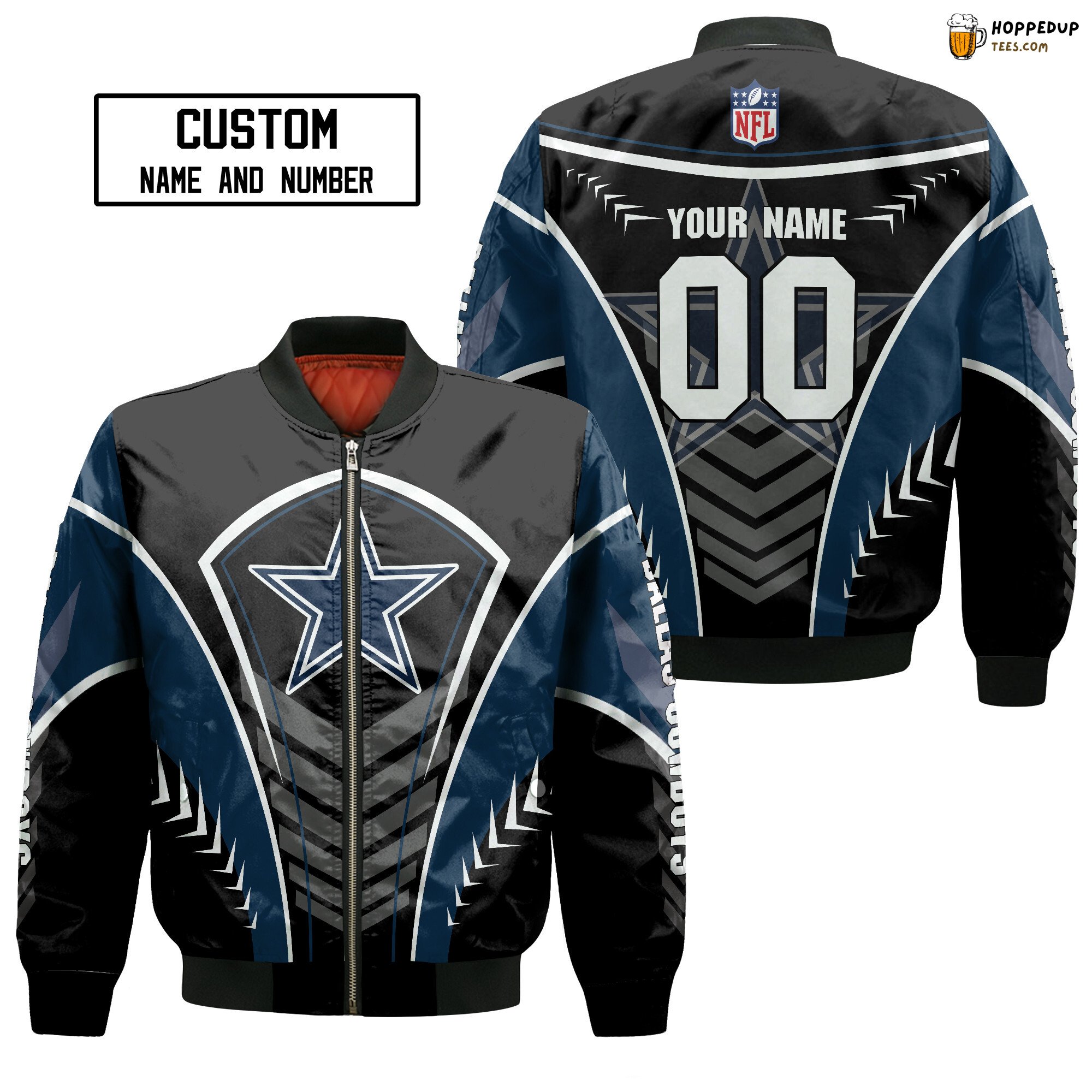 NFL Dallas Cowboys Custom Name Number Protect Bomber Jacket
