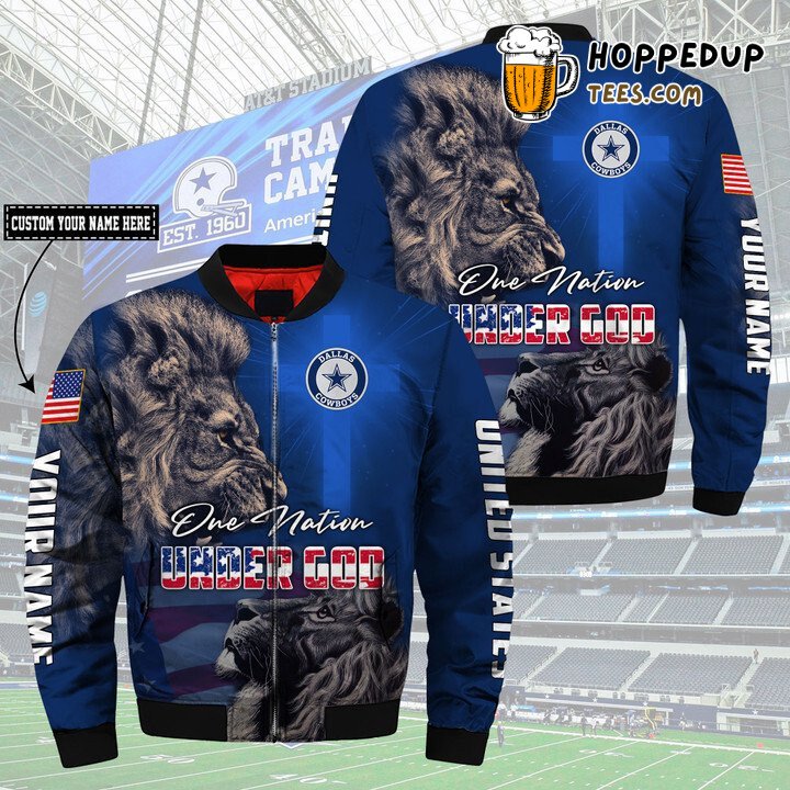 NFL Dallas Cowboys Custom Unity God Nation Bomber Jacket Seal