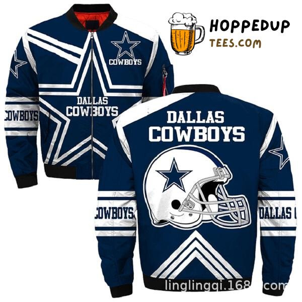 NFL Dallas Cowboys Royal Blue Big Logo Bomber Jacket