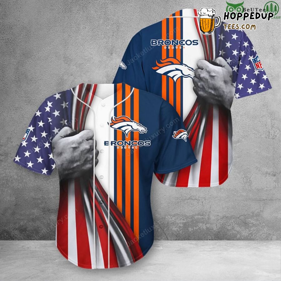 NFL Denver Broncos America Flag Baseball Jersey Unisex Shirt