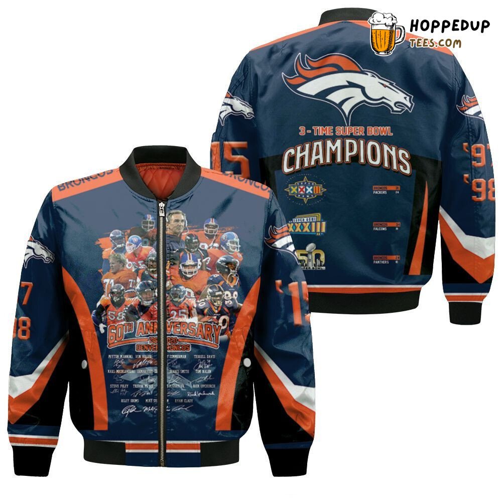 NFL Denver Broncos Champions Navy Blue Bomber Jacket