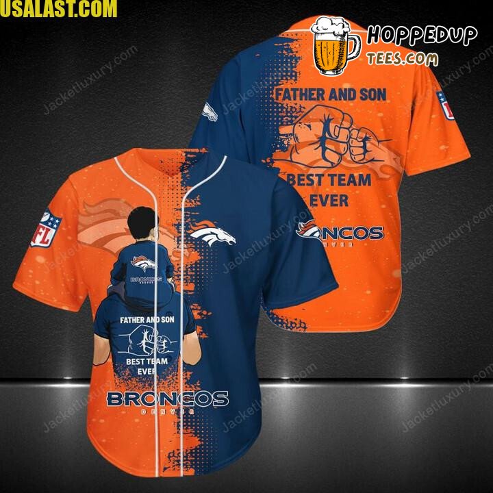 NFL Denver Broncos Orange Navy Blue Father And Son Baseball Jersey Unisex Shirt