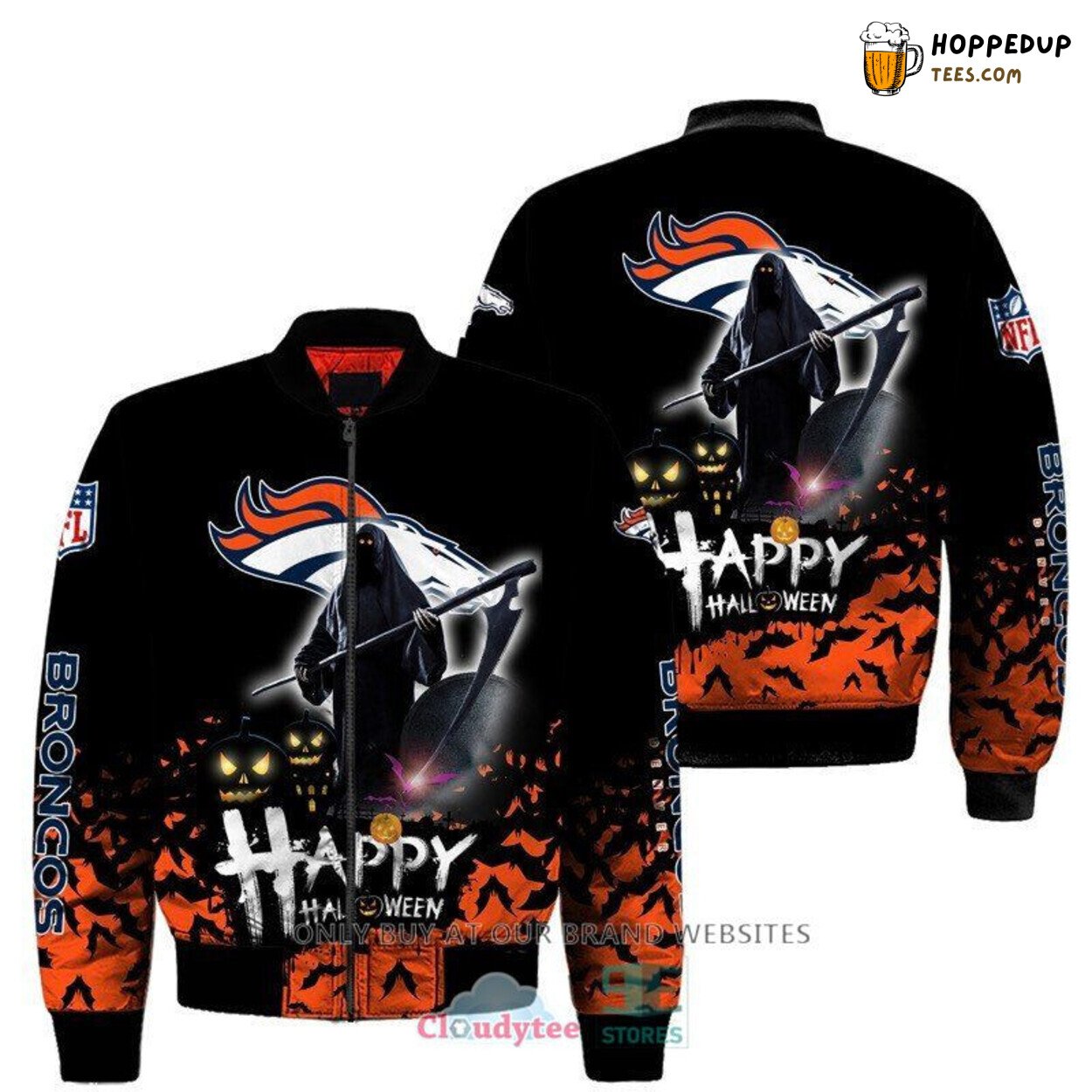 NFL Denver Broncos Unique Happy Halloween Bomber Jacket Design