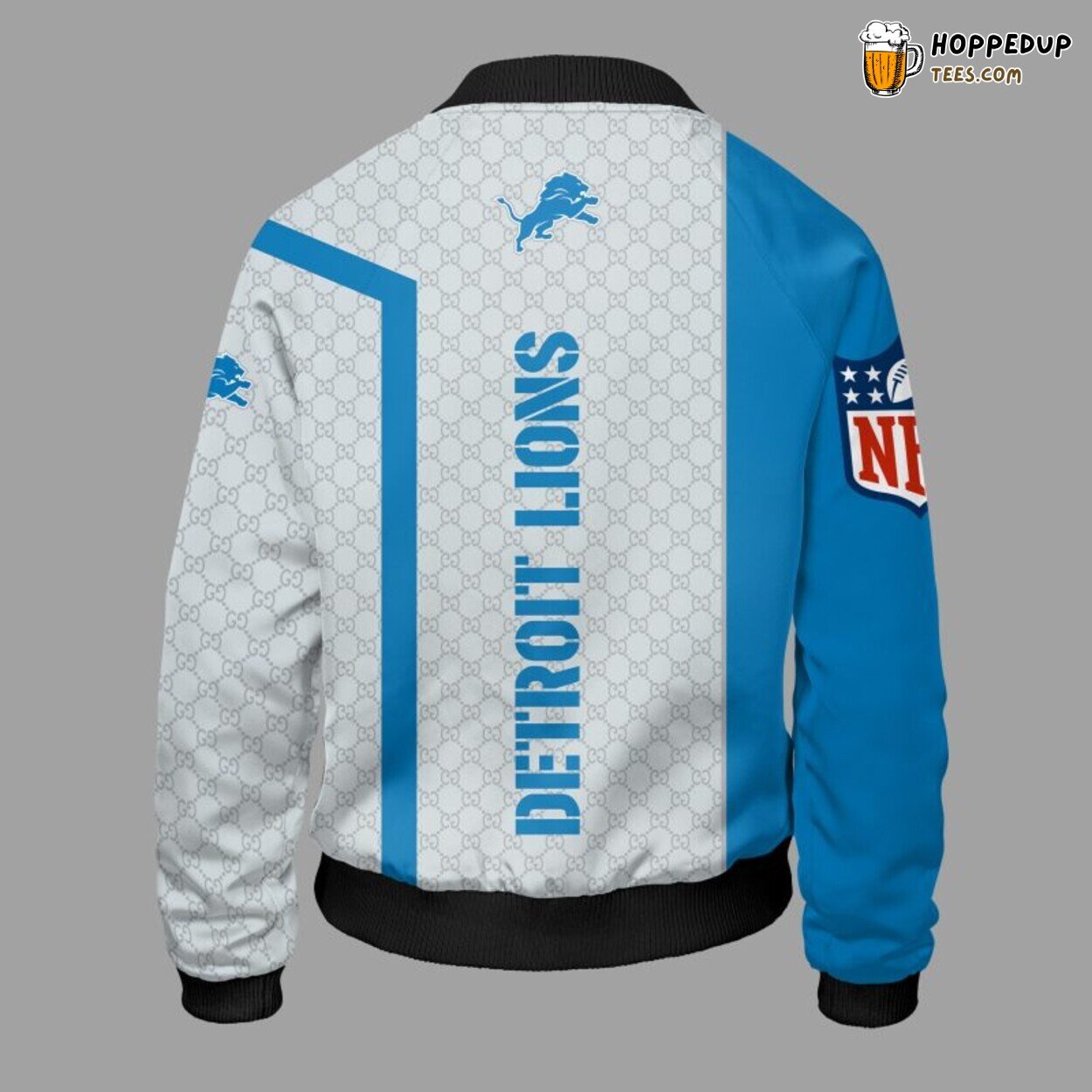 NFL Detroit Lions Authentic Bomber Jacket in Classic Blue Design
