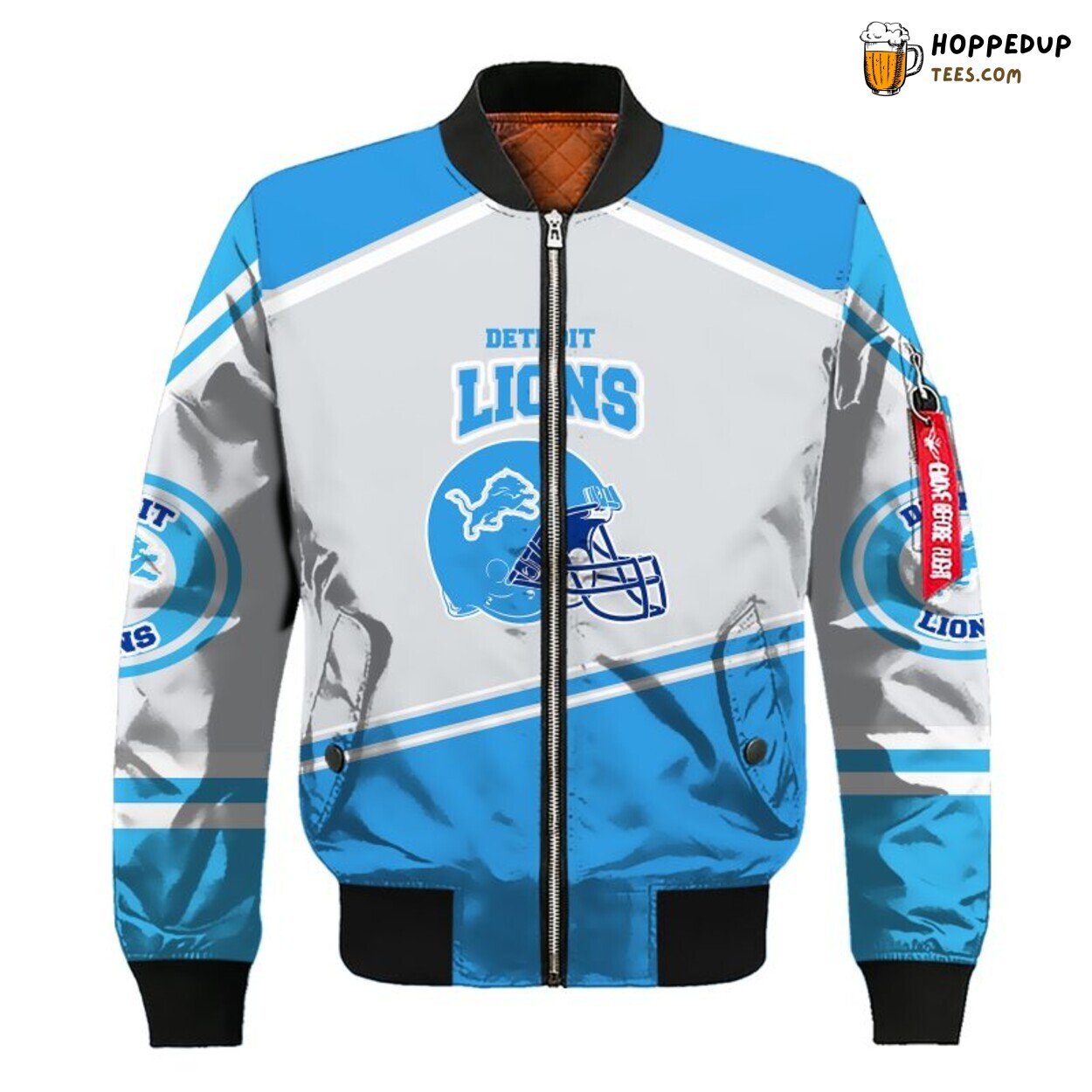 NFL Detroit Lions Blue Silver Premium Unisex Bomber Jacket