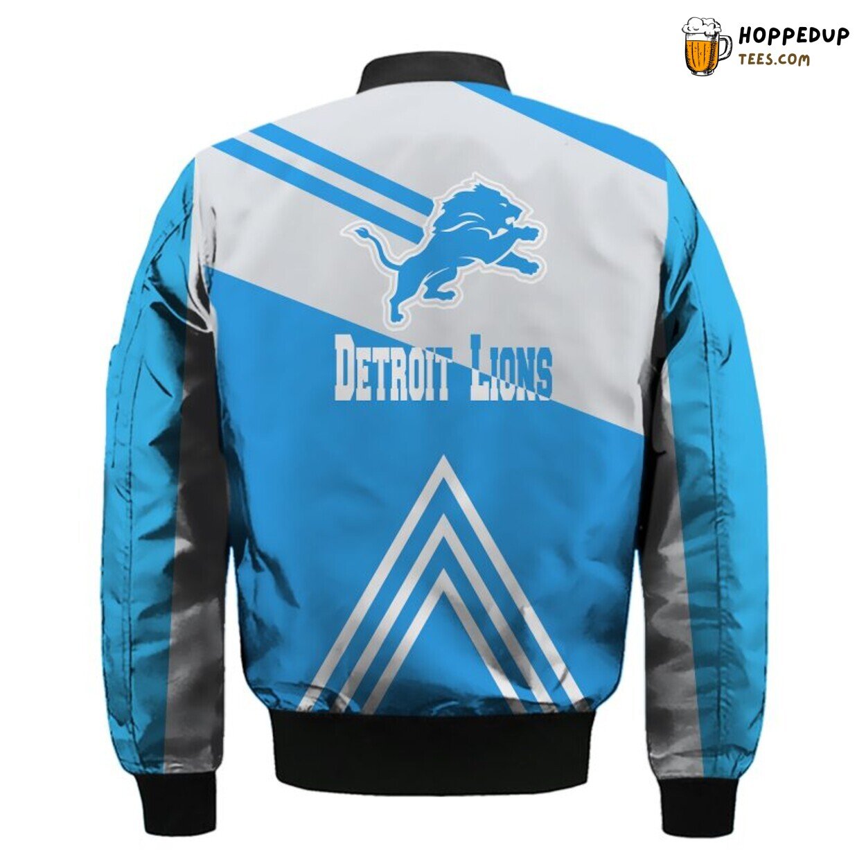 NFL Detroit Lions Premium Blue Silver Bomber Jacket Design