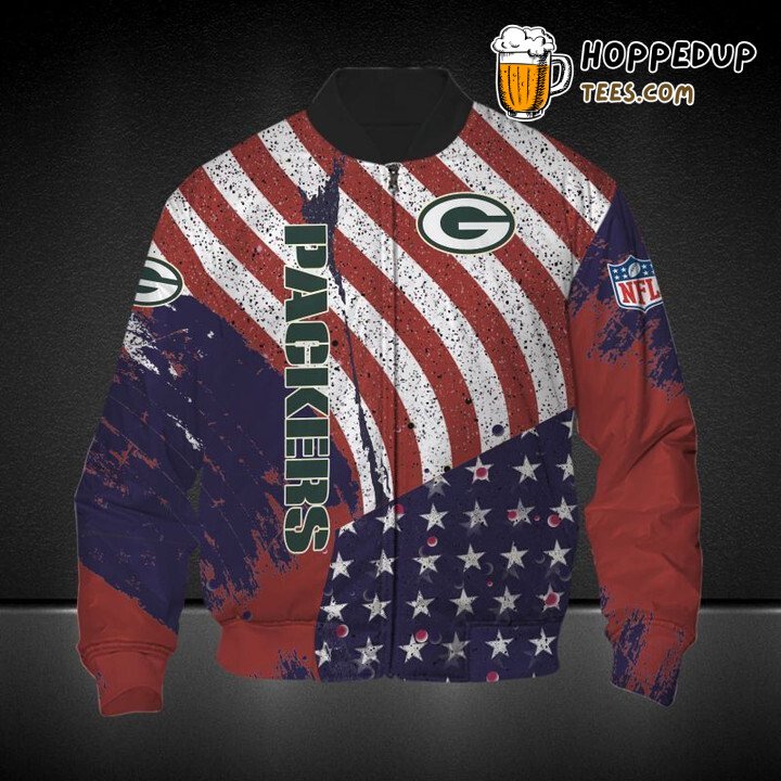 NFL Green Bay Packers American Flag Edition Bomber Jacket