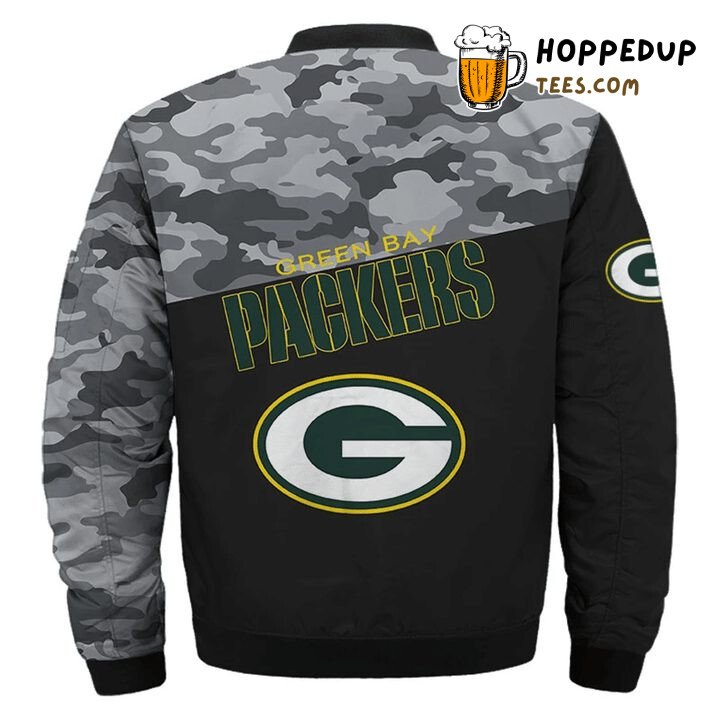 NFL Green Bay Packers Black Camo Version Bomber Jacket