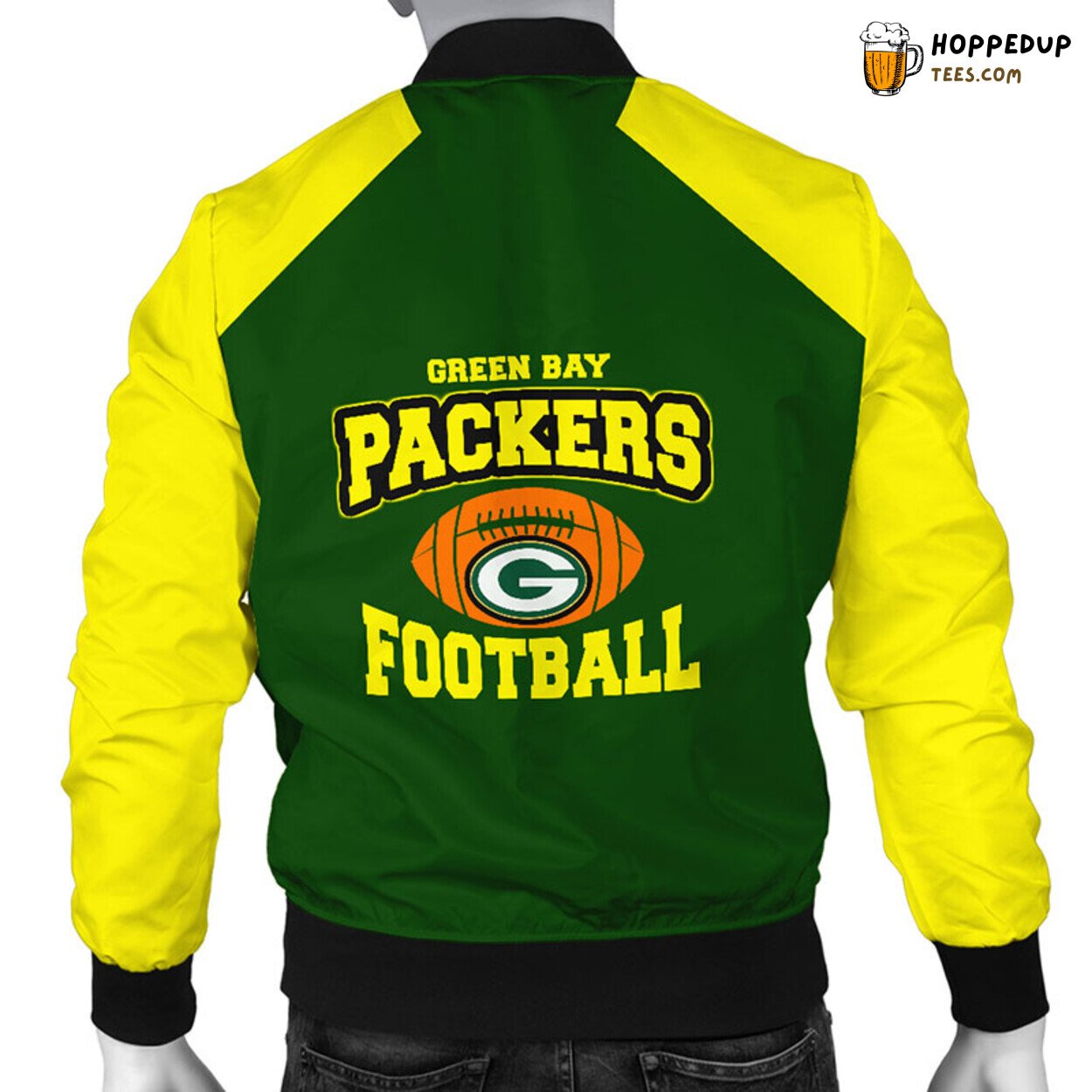 NFL Green Bay Packers Classic Green Yellow Bomber Jacket Design