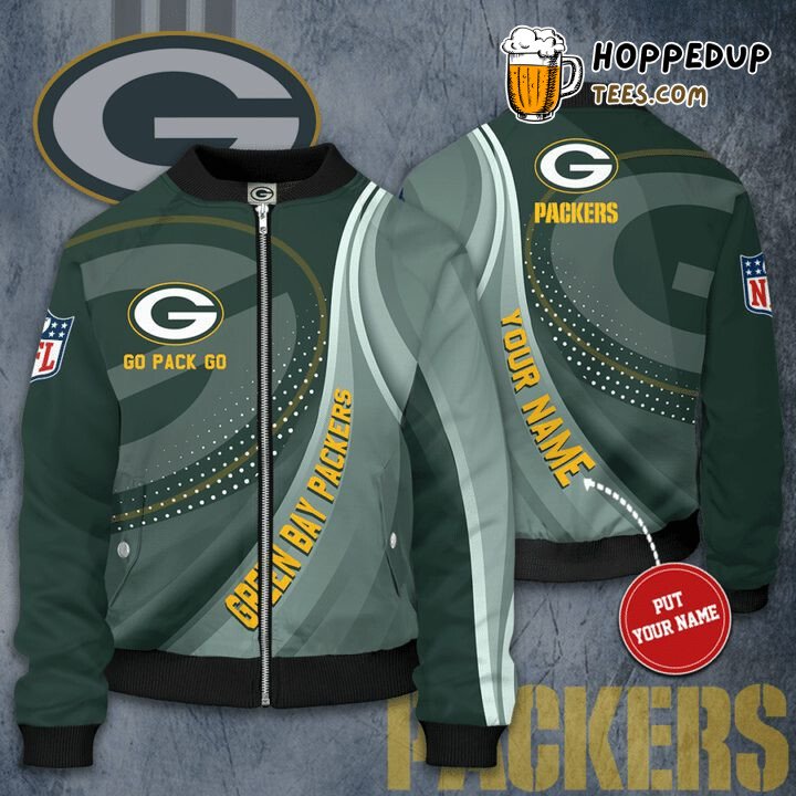 NFL Green Bay Packers Custom Name Light Green Trending Bomber Jacket