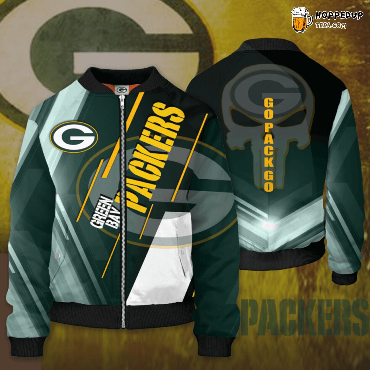 NFL Green Bay Packers GBP Authentic Fans Bomber Jacket Exclusive Edition