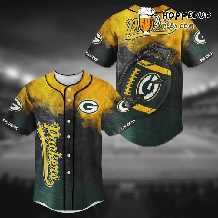 NFL Green Bay Packers Green Yellow Big Ball Baseball Jersey Unisex Shirt