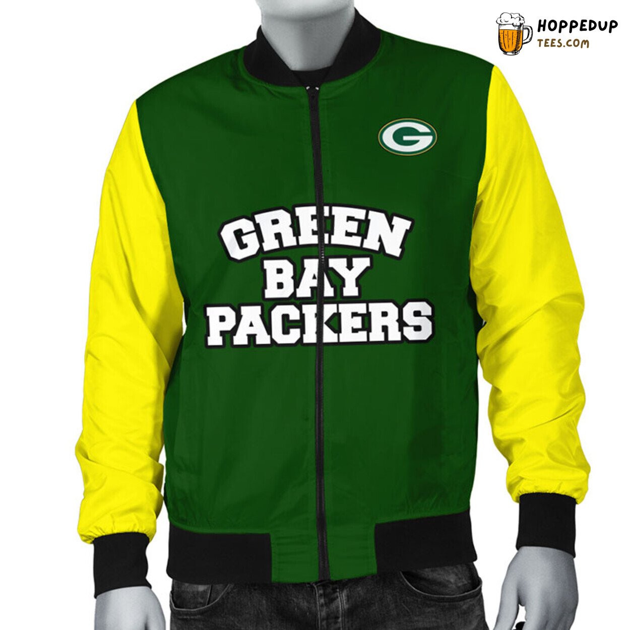 NFL Green Bay Packers Green Yellow Premium Unisex Bomber Jacket