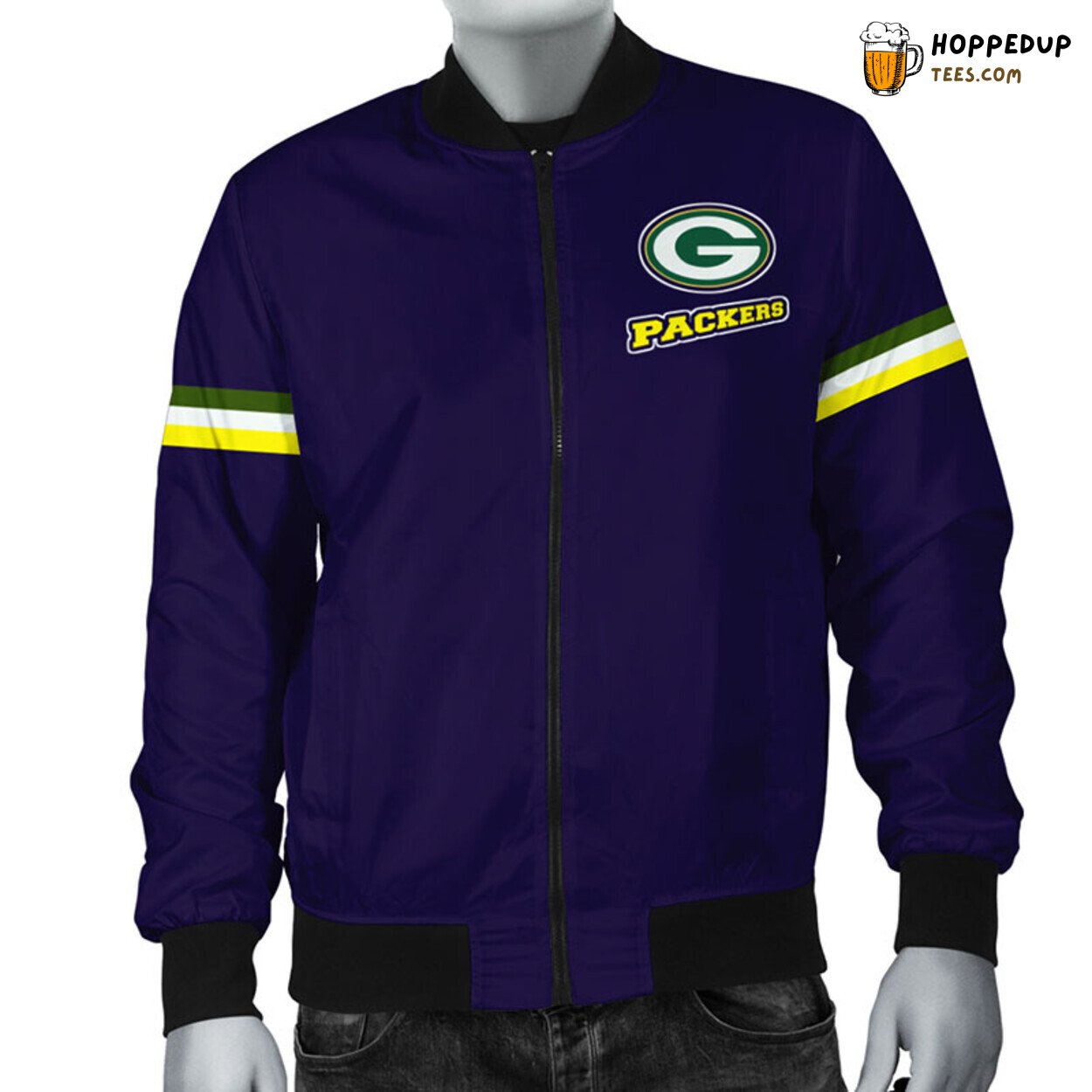 NFL Green Bay Packers Violet Premium Bomber Jacket Design