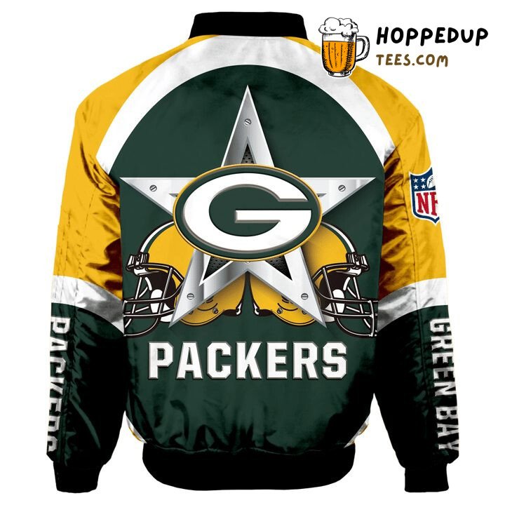 NFL Green Bay Packers Yellow Dark Fashion Bomber Jacket