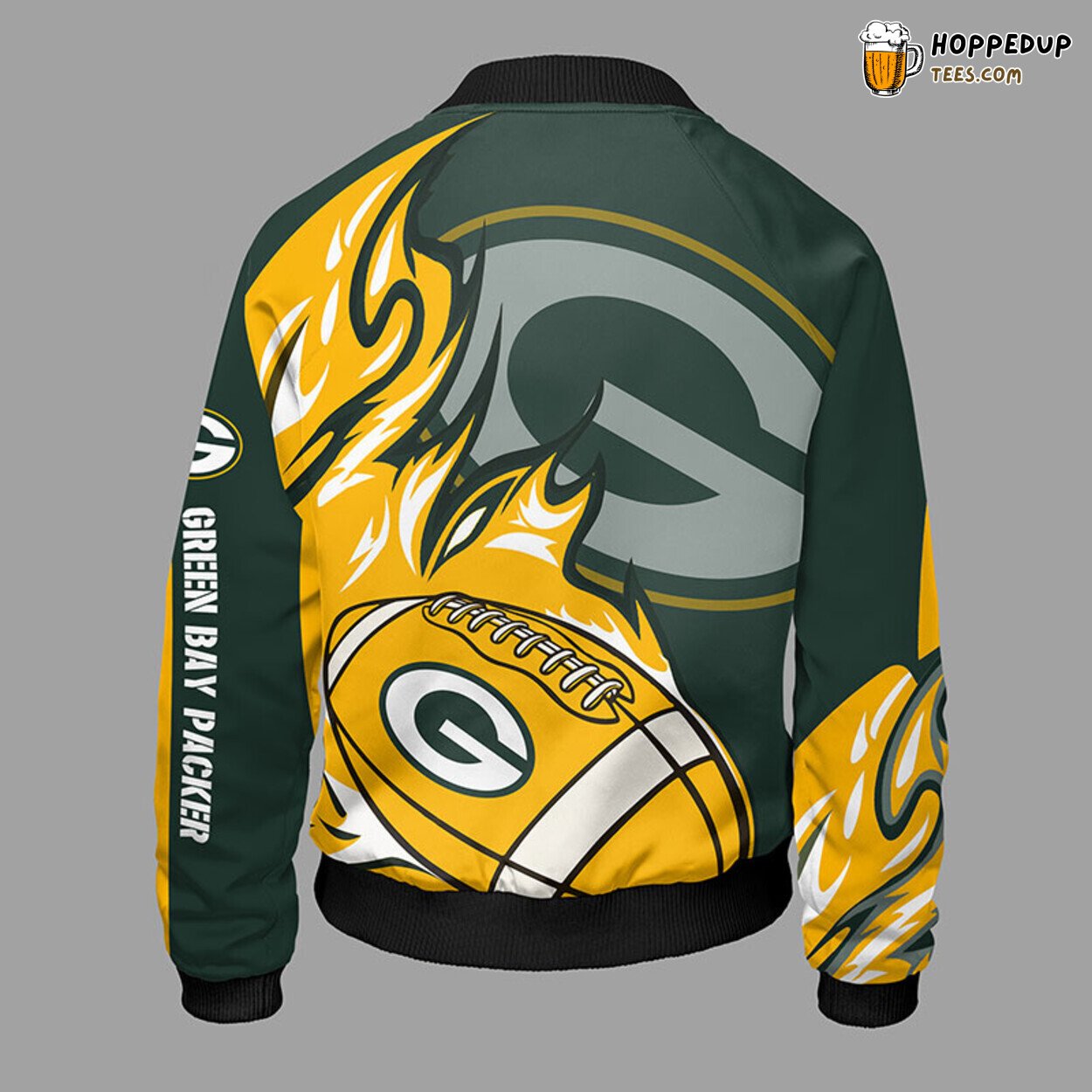 NFL Green Bay Packers Yellow Green Premium Bomber Jacket Design