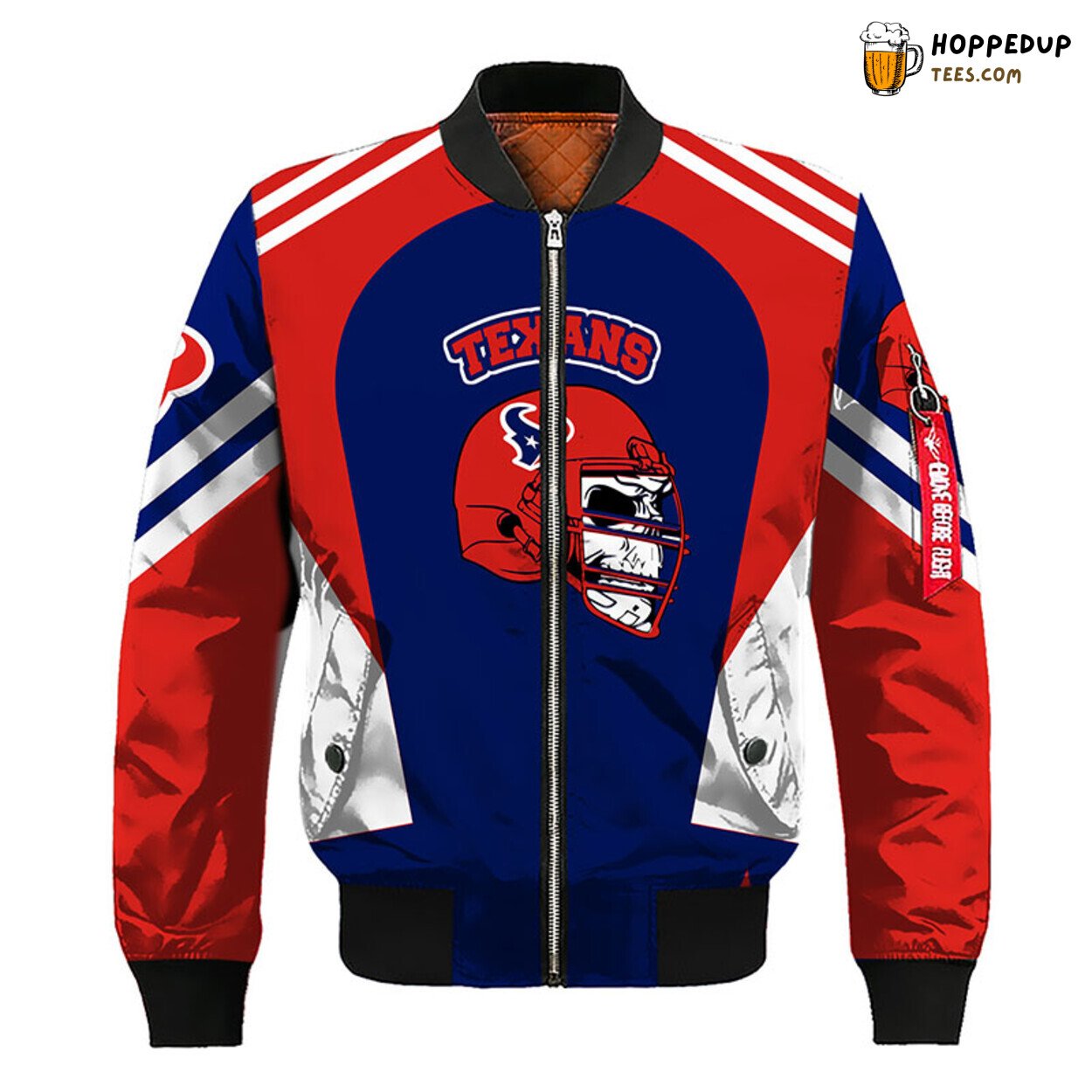NFL Houston Texans Premium Skull Blue Red Unisex Bomber Jacket