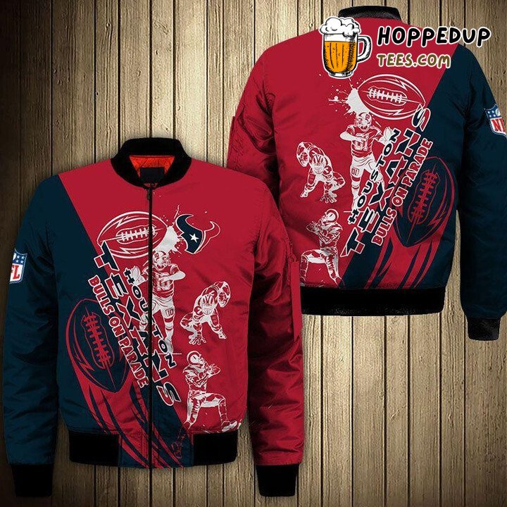 NFL Houston Texans Red Blue Dynamic Colorway Bomber Jacket Choice