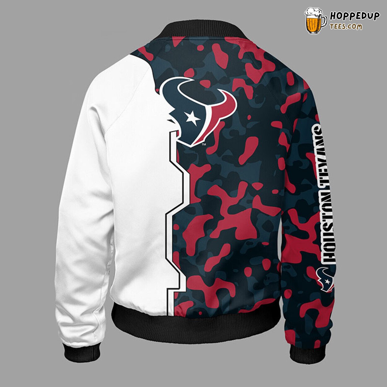 NFL Houston Texans Unique Camouflage Red Bomber Jacket Design
