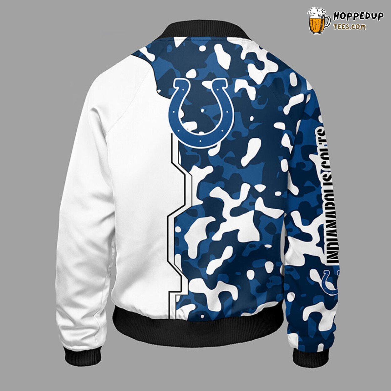 NFL Indianapolis Colts Camouflage Blue Premium Bomber Jacket