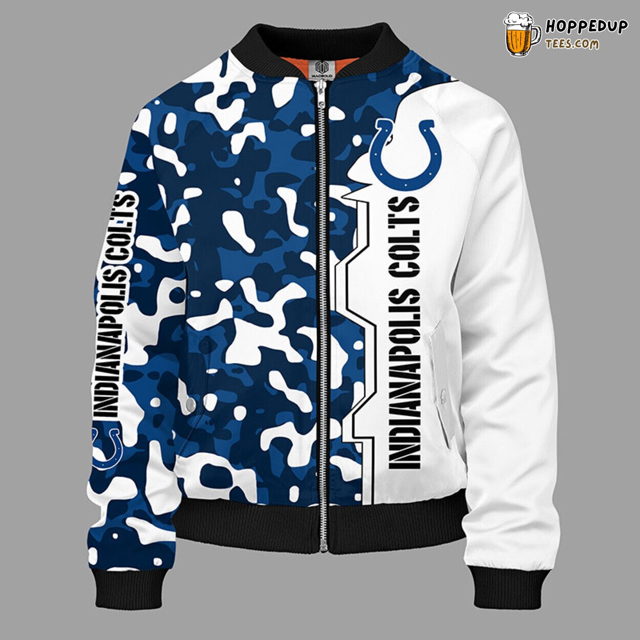 NFL Indianapolis Colts Camouflage Blue Premium Bomber Jacket NFL Indianapolis Colts Camouflage Blue Premium Bomber Jacket