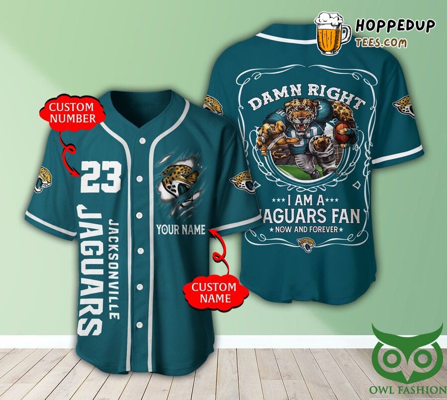 NFL Jacksonville Jaguars Custom Name Number Mascot Baseball Jersey Unisex Shirt