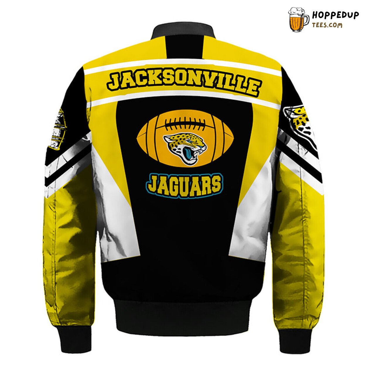 NFL Jacksonville Jaguars Skull Yellow Black Bomber Jacket Design
