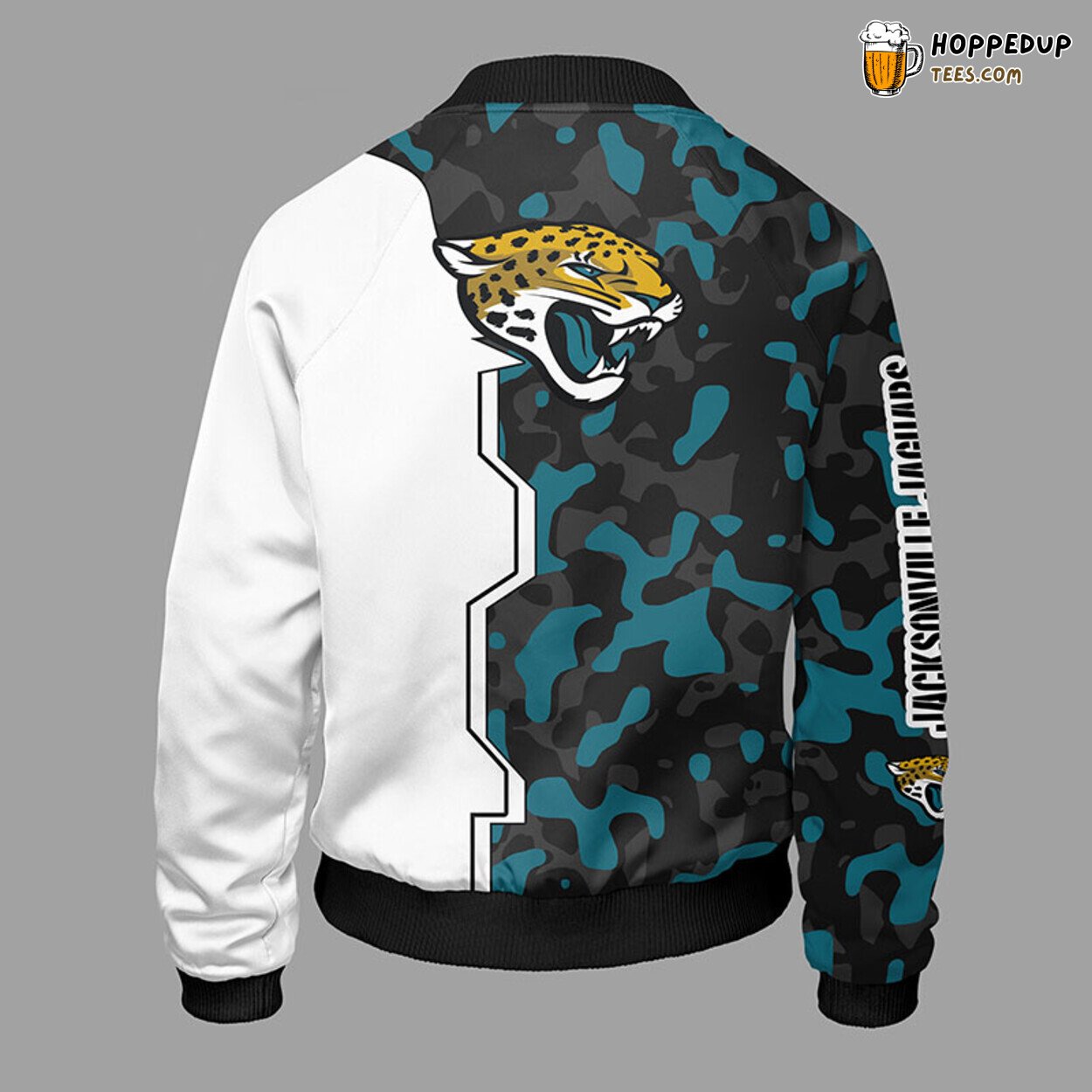 NFL Jacksonville Jaguars Unique Camouflage Green Bomber Jacket