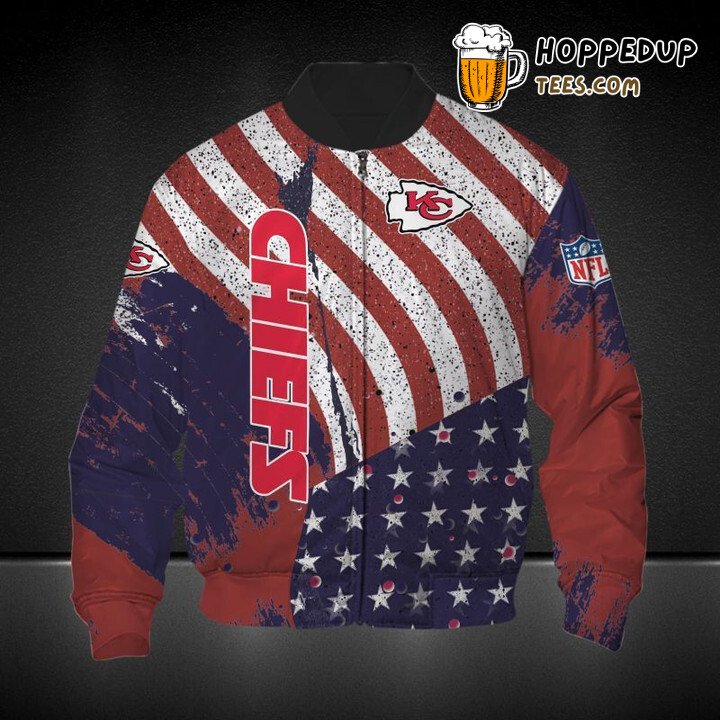 NFL Kansas City Chiefs American Flag Bomber Jacket