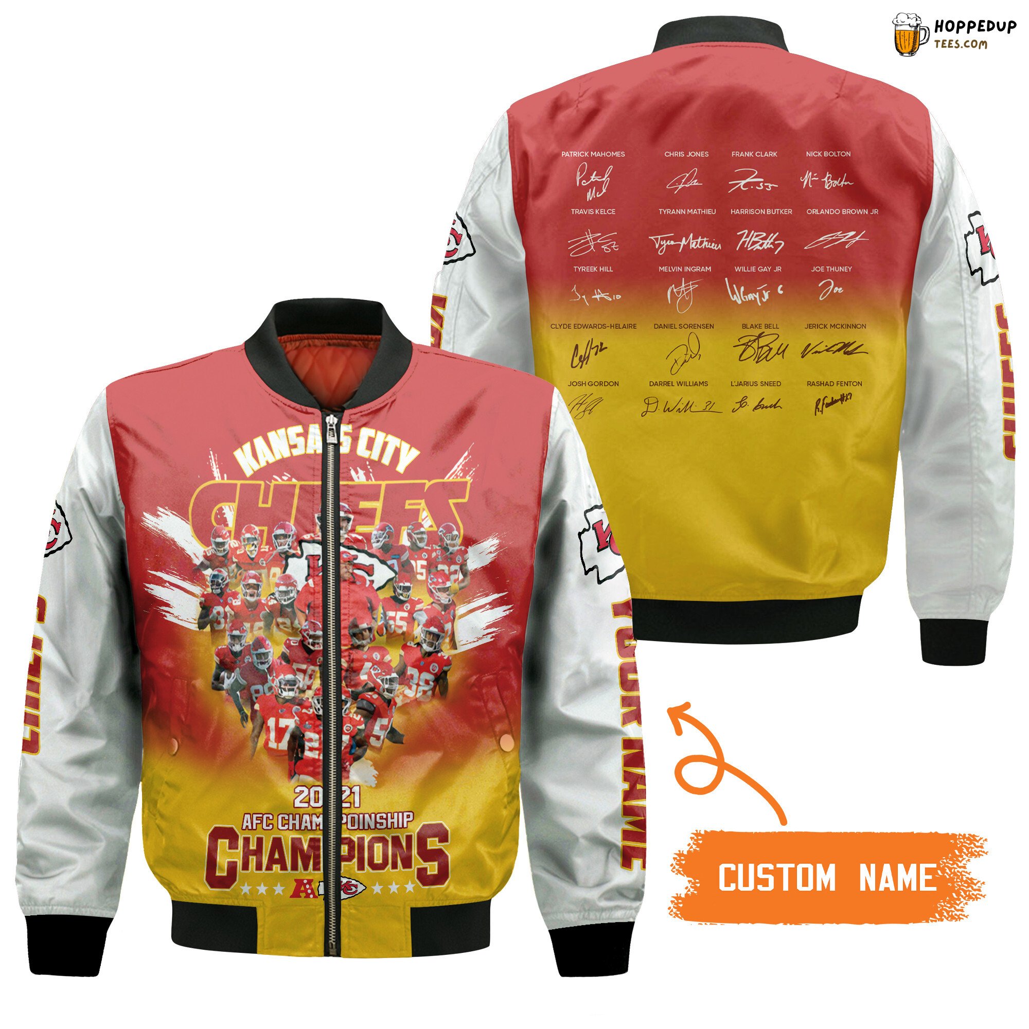 NFL Kansas City Chiefs Custom Name Champions Bomber Jacket