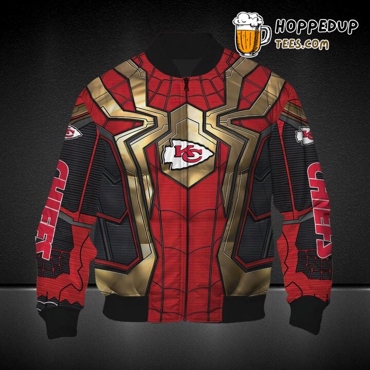 NFL Kansas City Chiefs Red Spider Man Bomber Jacket