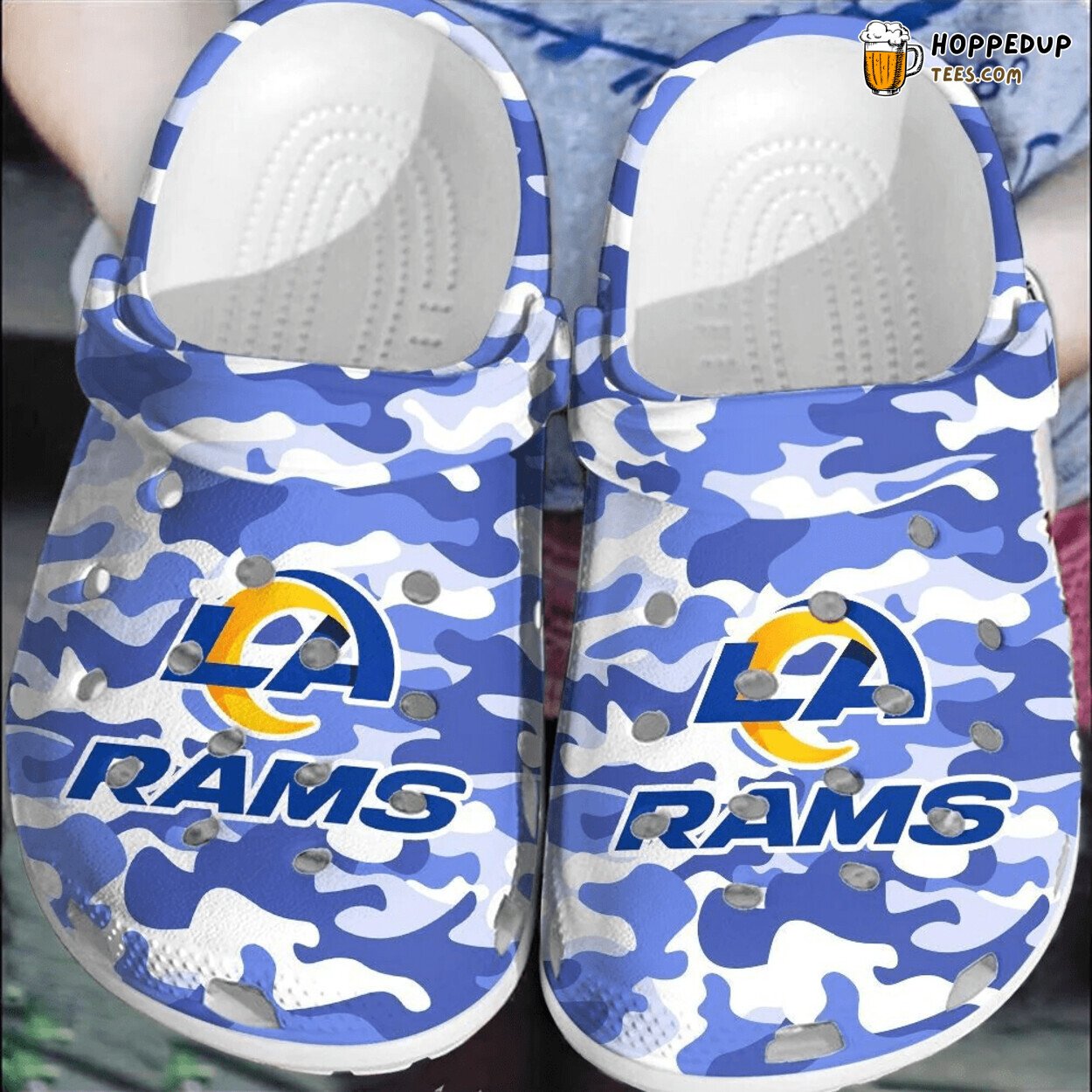 NFL LA Rams Football Comfortable Clogs Shoes Unique Footwear